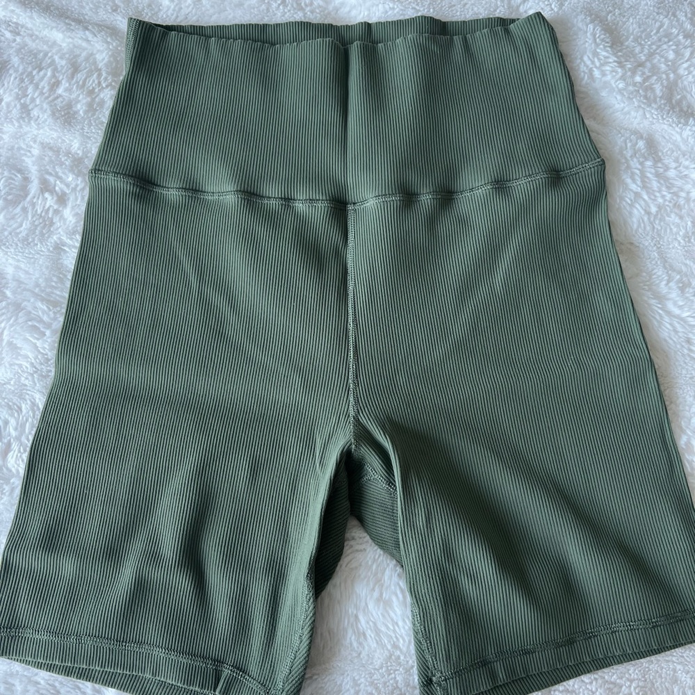 Aerie Offline Army Green Biker Shorts
